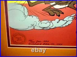 Warner Bros Cel Wile e Coyote Chuck Jones Signed Hot Pursuit Rare Animation Art