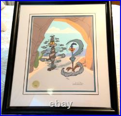 Warner Bros. Chuck Jones Cel Signed Road Runner Coyote Turnabout Is Fair Play