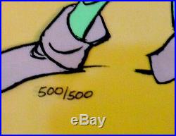 Warner Bros Chuck Jones Signed Daffy Duck Cel Bow & Error Last Cell Number 500
