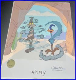 Warner Bros Chuck Jones Signed Road Runner Cel Turnabout Is Fair Play AP Proof