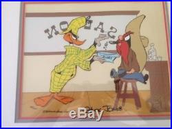 Warner Bros Daffy Duck & Yosemite Sam Ltd Edition Chuck Jones signed cel, rare