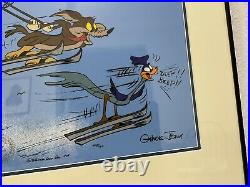 Warner Bros Limited Ed. Cel Wiley Coyote/Road Runner Skiing-Chuck Jones Signed