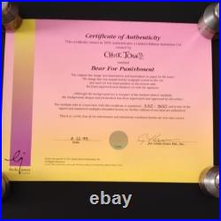 Warner Bros. Limited Edition Bear Animation Cel by Chuck Jones Signed 1995 COA