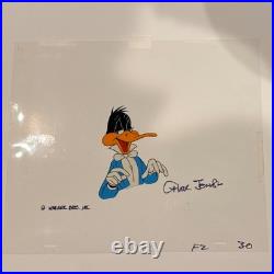 Warner Bros Looney Tunes Daffy Duck Production Cel Signed by Chuck Jones