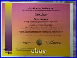Warner Bros Nasty Canasta Chuck Jones signed Daffy Duck LE Cel NIB COA 425/500