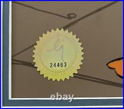 Warner Bros Original Cel Bugs Bunny Daffy Duck, The Showdown, Signed Chuck Jones