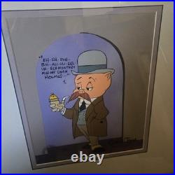 Warner Bros Porky as Watson Limited Edition Animation Cel Signed Chuck Jones Fr