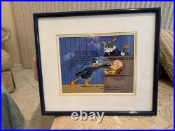 Warner Bros Signed Chuck Jones Cel Bugs Daffy Courtrooms Scene What's Theverdict
