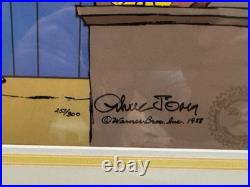 Warner Bros Signed Chuck Jones Cel Bugs Daffy Courtrooms Scene What's Theverdict