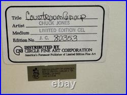 Warner Bros Signed Chuck Jones Cel Bugs Daffy Courtrooms Scene What's Theverdict