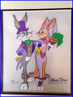 Warner Bros Vintage Edition Cel Bugs Bunny And Bride 1 Chuck Jones signed 1981