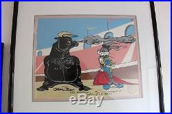 Warner Brothers Bugs Bunny Cel BULLY FOR BUGS II signed TWICE by CHUCK JONES