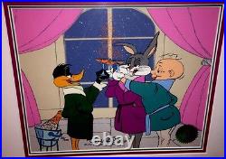 Warner Brothers Cel Bugs Bunny Daffy Duck Elmer Fudd Cheers Signed Chuck Jones