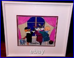Warner Brothers Cel Bugs Bunny Daffy Duck Elmer Fudd Cheers Signed Chuck Jones