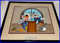 Warner Brothers Cel Bugs Bunny Daffy Duck The Showdown Signed Chuck Jones Cell