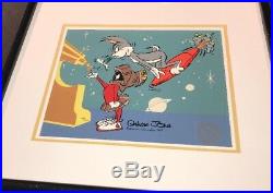 Warner Brothers Cel Bugs Bunny Marvin The Martian Signed 2x Chuck Jones Cell