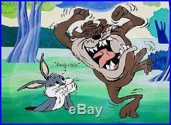 Warner Brothers Cel Bugs Bunny Tasmanian DevilIshly Cute Signed Chuck Jones Cell