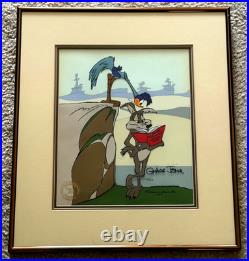 Warner Brothers Cel LE Chuck Jones Signed Wile E Coyote RoadRunner Cel