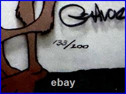 Warner Brothers Cel LE Chuck Jones Signed Wile E Coyote RoadRunner Cel