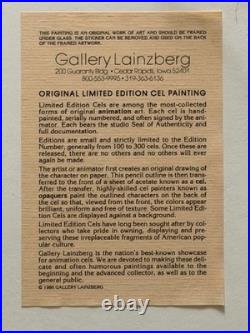 Warner Brothers Cel LE Chuck Jones Signed Wile E Coyote RoadRunner Cel