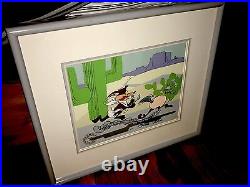 Warner Brothers Cel Roadrunner Wile E Coyote Baby Chase Chuck Jones Signed Cell