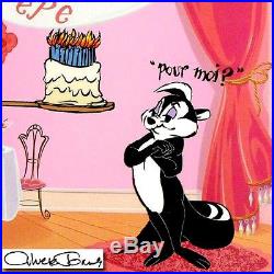 Warner Brothers Chuck Jones Signed Pepe Le Pew Cel Pepe's 50th Birthday Cell