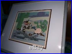 Warner Brothers Chuck Jones Signed Wile E. Coyote Cel Baby Chase Cell (217/500)
