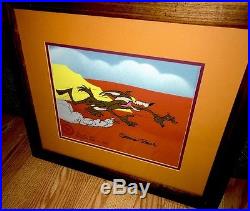 Warner Brothers Chuck Jones Signed Wile E Coyote Cel Hot Pursuit Rare Early Cell