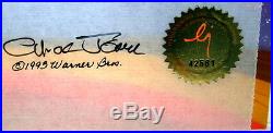 Warner Brothers Daffy Duck Cel Bow And Error Signed Chuck Jones Rare Cell