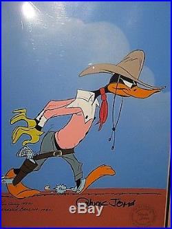 Warner Brothers Daffy Duck Cel COWBOY DAFFY signed Chuck Jones cell 82/100 LTD