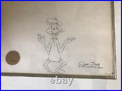 Warner Brothers-Duck Dodgers 1/1 Original Drawing with Cel Signed By Chuck Jones