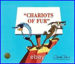 Warner brothers chuck jones signed roadrunner cel chariots of fur rare art cell