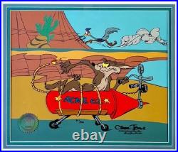 Wile Coyote Road Runner Chuck Jones Cel Limited Edition Looney Tunes Acme Rocket