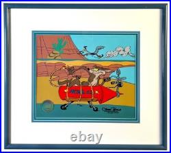 Wile Coyote Road Runner Chuck Jones Cel Limited Edition Looney Tunes Acme Rocket