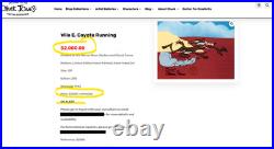 Wile Coyote Running Cel Chuck Jones Signed Animation Art Looney Tunes Cell