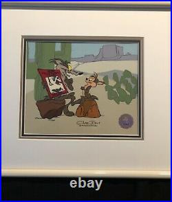 Wile E Coyote Animated Cel by Chuck Jones, 1993, signed/authenticated. Perfect