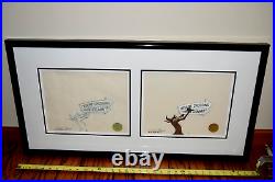 Wile E Coyote/Bugs Bunny 1 of 1 Cel+Drawing Framed +COA signed Chuck Jones