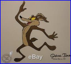 Wile E. Coyote Framed Animation Cel Signed by Chuck Jones. 1980. Full Body