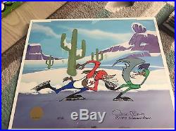 Wile E. Coyote, Road Runner Released 1998 Signed by Chuck Jones Cel Art