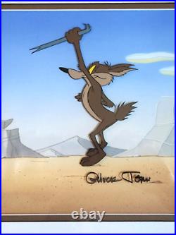 Wile E Coyote Warner Bros Chuck Jones Signed 1979 Looney Tales Animation Cel Loa