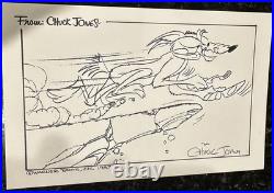 Your Choice Of CHUCK JONES Hand SIGNED 5.5X8.5 DAFFY DUCK Or Wile E. Coyote