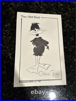 Your Choice Of CHUCK JONES Hand SIGNED 5.5X8.5 DAFFY DUCK Or Wile E. Coyote