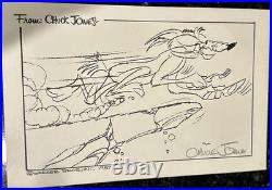 Your Choice Of CHUCK JONES Hand SIGNED 5.5X8.5 DAFFY DUCK Or Wile E. Coyote
